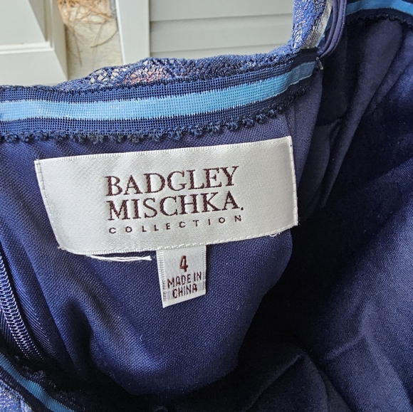 Badgley Mischka Blue Dress, Size 4 - Picture 3 of 6